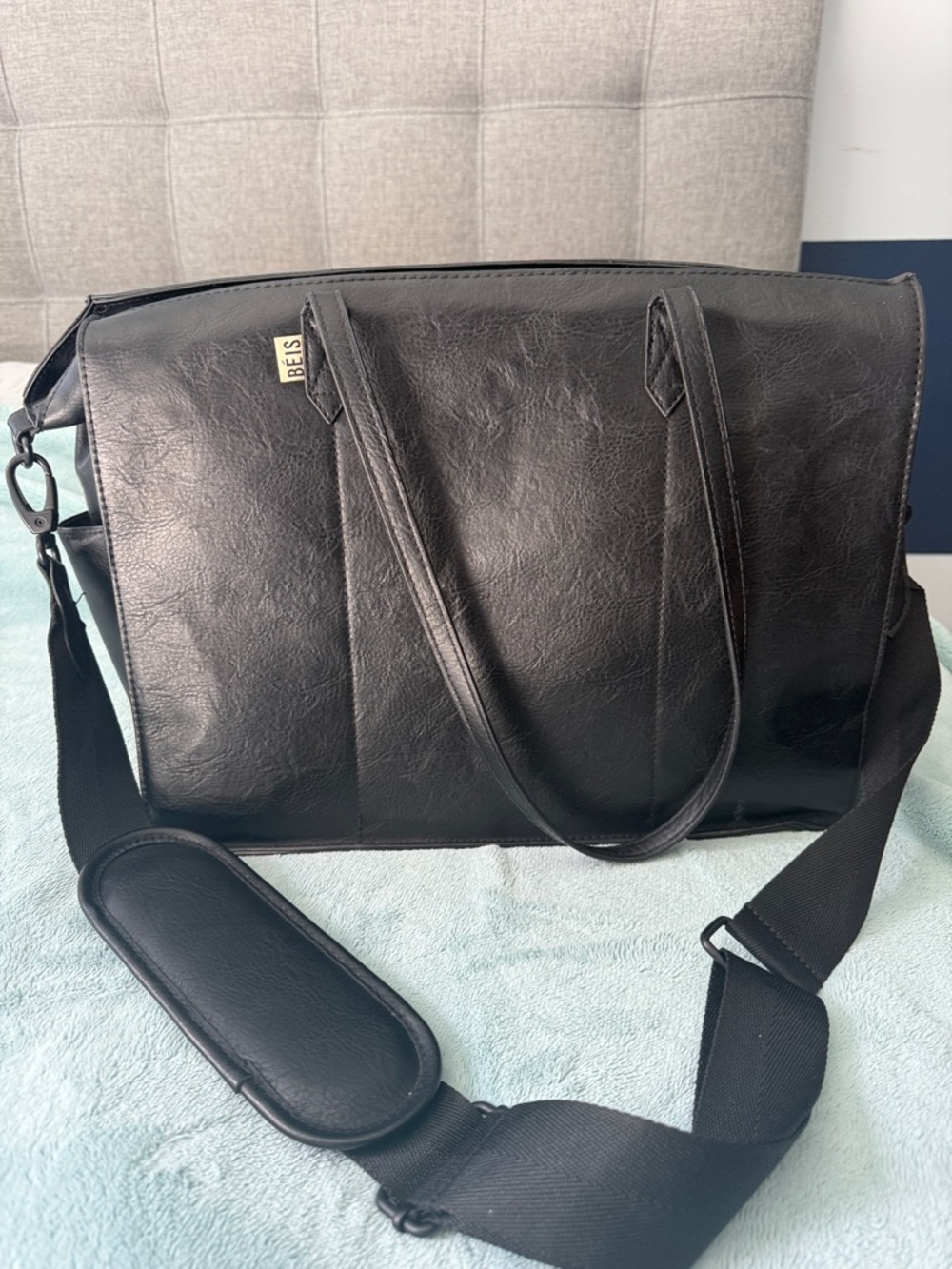 BEIS Black The Work Tote W/ Shoulder Strap